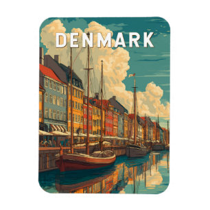 Dänemark Illustration Reise Kunst Vintage Magnet