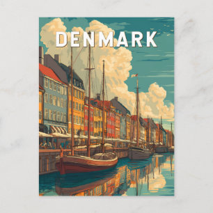 Dänemark Illustration Reise Kunst Vintage Postkarte