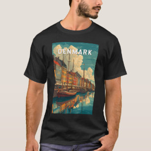 Dänemark Illustration Reise Kunst Vintage T-Shirt