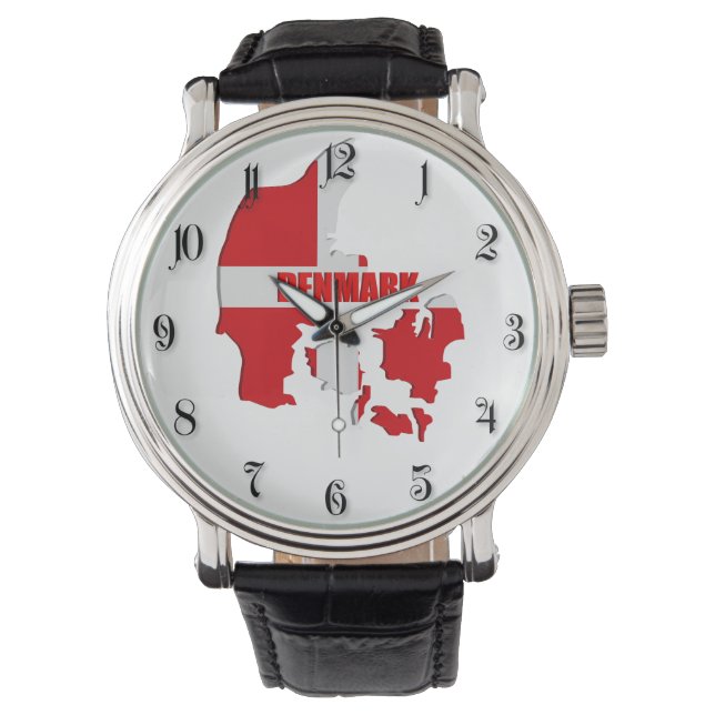 Dänemark-Karte Armbanduhr (Vorderseite)