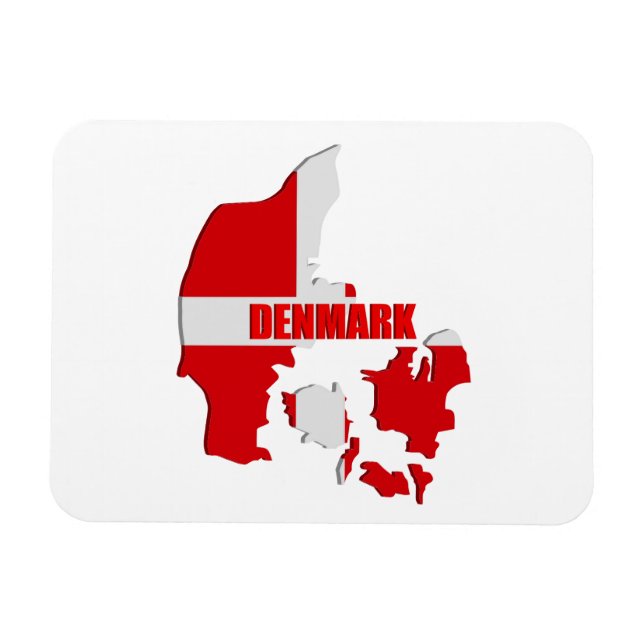 Dänemark-Karte Magnet (Horizontal)