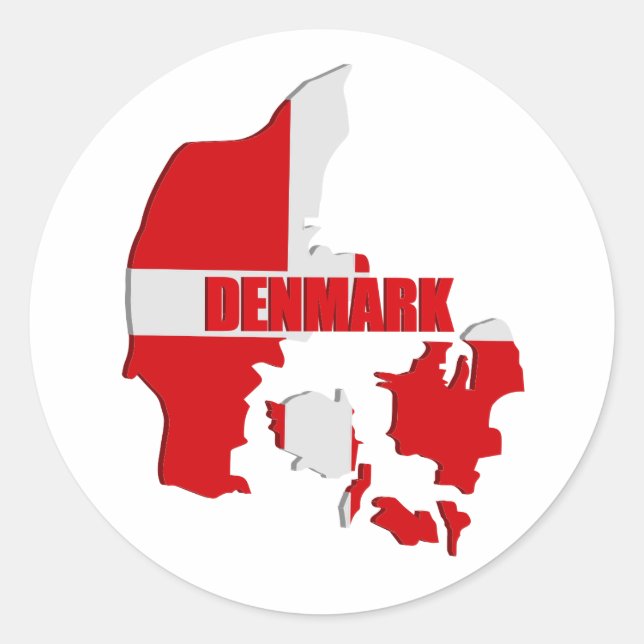 Dänemark Kartenflaschenöffner Runder Aufkleber (Vorderseite)
