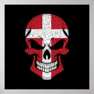 Dänemark lächelt Schädelflagge Poster