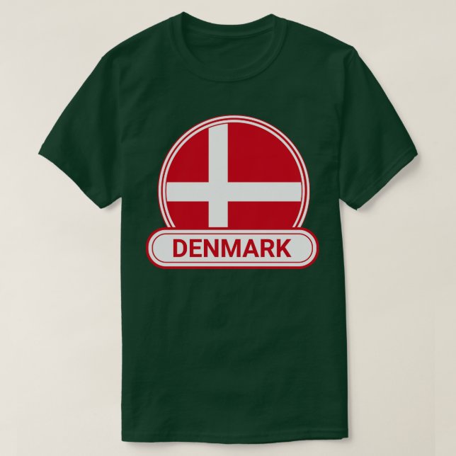 Dänemark Land Abzeichen Dänemark Flagge T-Shirt (Design vorne)