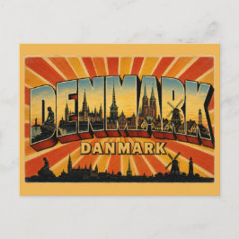 Dänemark Land Vintage Schloss Windmühle Postkarte