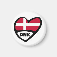 Dänemark Ländercode Flaggenherz, DNK