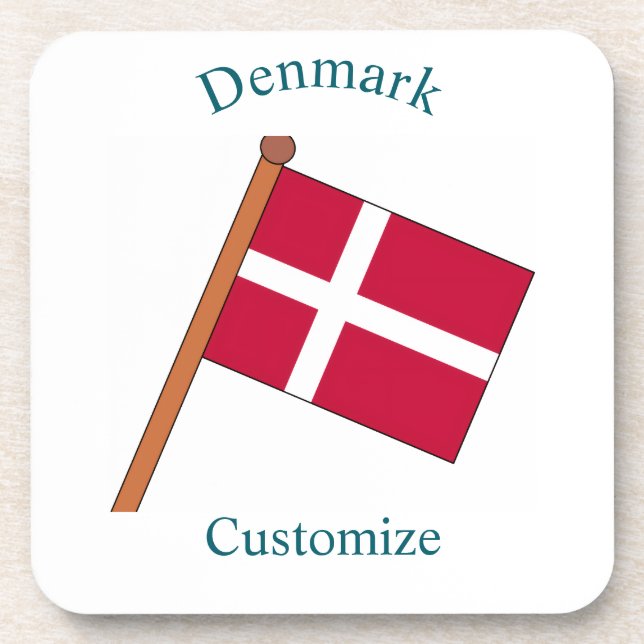 Dänemark Landesflagge Thunder_Cove Getränkeuntersetzer (Vorderseite)