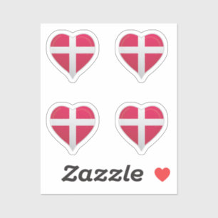 Dänemark Liebe Flaggenstempel Aufkleber