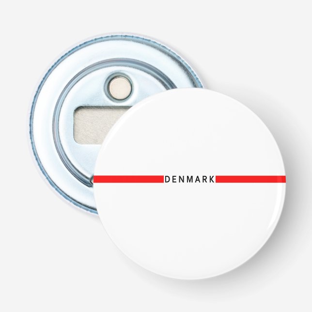 Dänemark - minimalistische Flagge Flaschenöffner (Vorderseite)