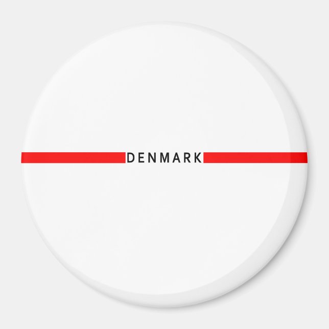 Dänemark - minimalistische Flagge Magnet (Vorne)