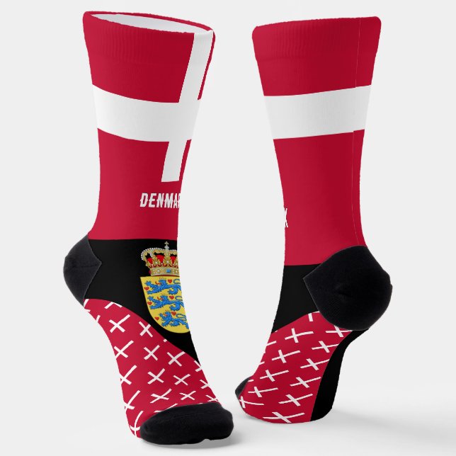 Dänemark, Mode, dänische Flagge, patriotisch Socken (Gewinkelt)