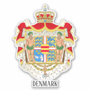 Dänemark National Coat of Arms Patriotic Aufkleber