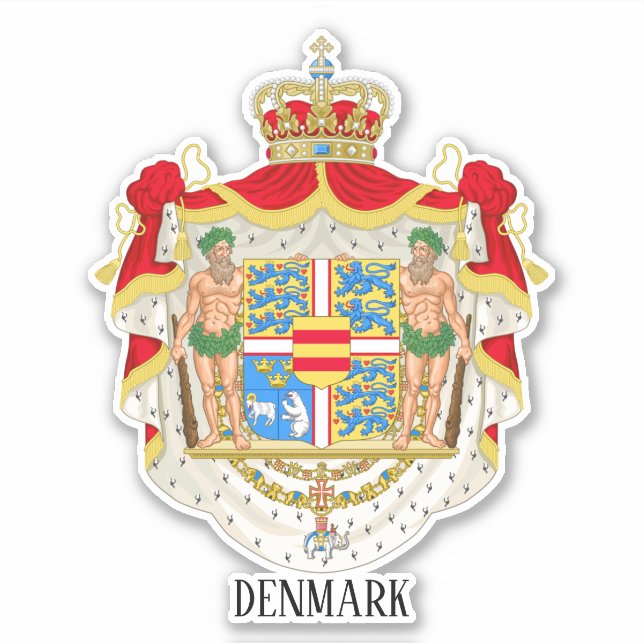 Dänemark National Coat of Arms Patriotic Aufkleber (Vorderseite)