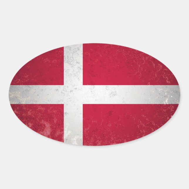 Dänemark Ovaler Aufkleber (Vorderseite)