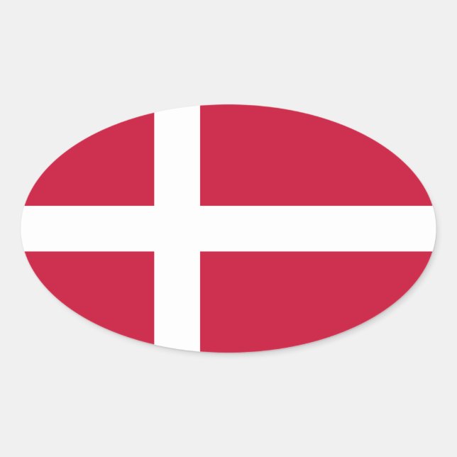 Dänemark Ovaler Aufkleber (Vorderseite)