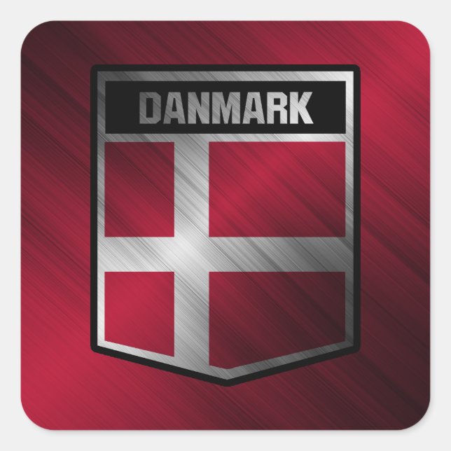 Dänemark Quadratischer Aufkleber (Vorderseite)