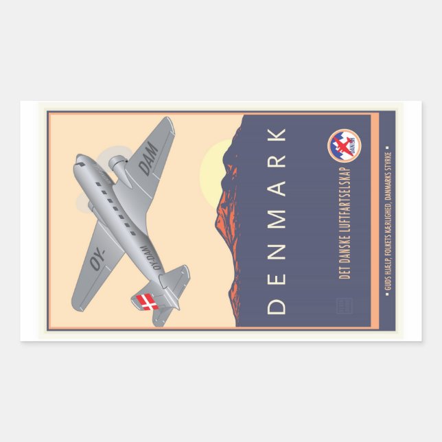 Dänemark Rechteckiger Aufkleber (Vorderseite)