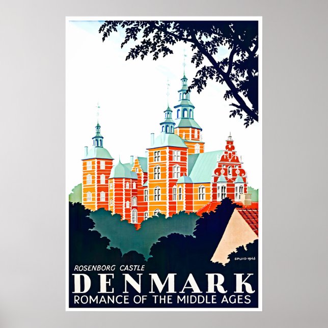 Dänemark-Reiseposter Dänische Kunst Prin Poster (Vorne)