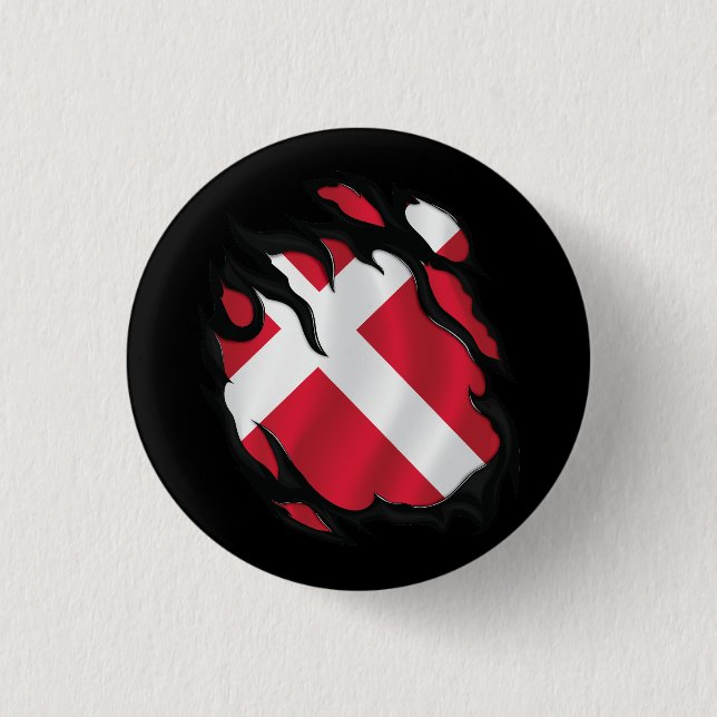 Dänemark Rippfahne Button (Vorderseite)