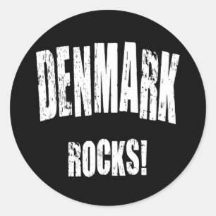 Dänemark Rocks! Runder Aufkleber