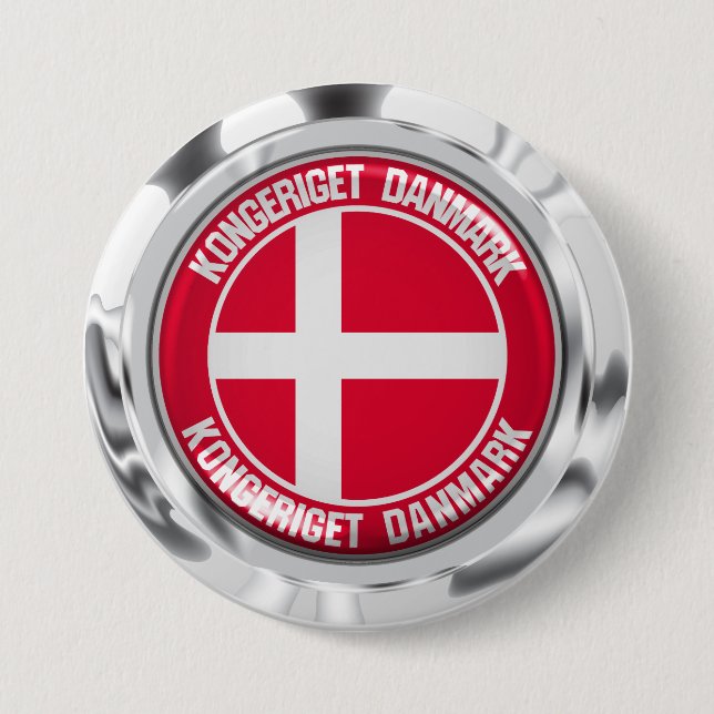 Dänemark Runde Emblem Button (Vorderseite)