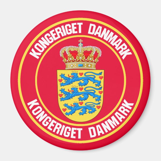 Dänemark Runde Emblem Magnet (Vorne)