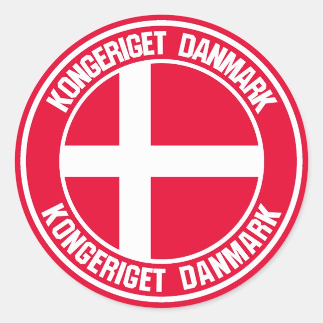 Dänemark Runde Emblem Runder Aufkleber (Vorderseite)