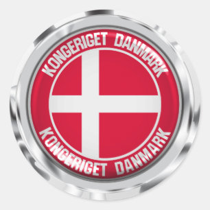 Dänemark Runde Emblem Runder Aufkleber