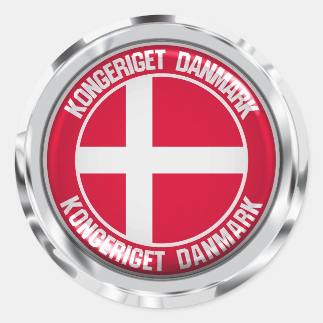 Dänemark Runde Emblem Runder Aufkleber (Vorderseite)