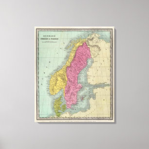 Dänemark Schweden und Norwegen Leinwanddruck
