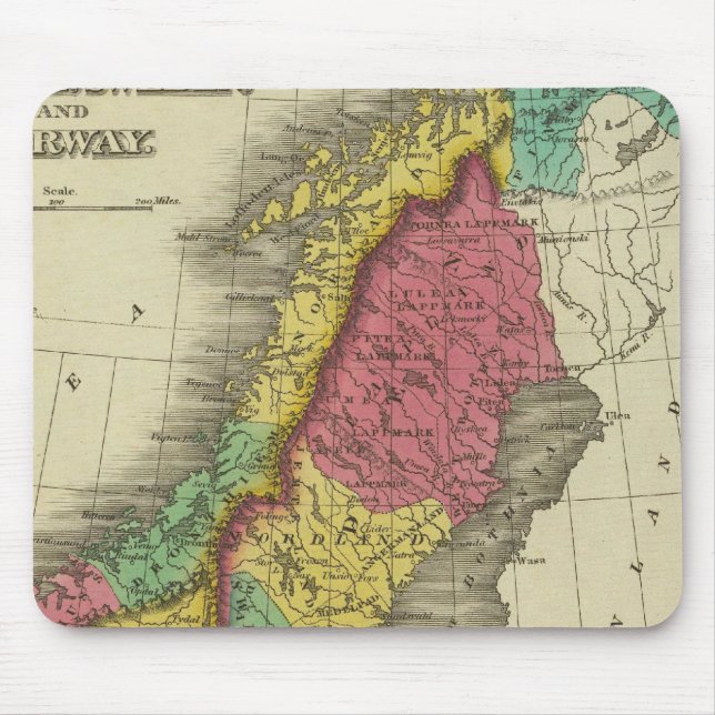 Dänemark, Schweden und Norwegen Mousepad (Vorne)