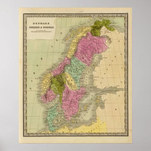 Dänemark, Schweden und Norwegen Poster (Vorne)