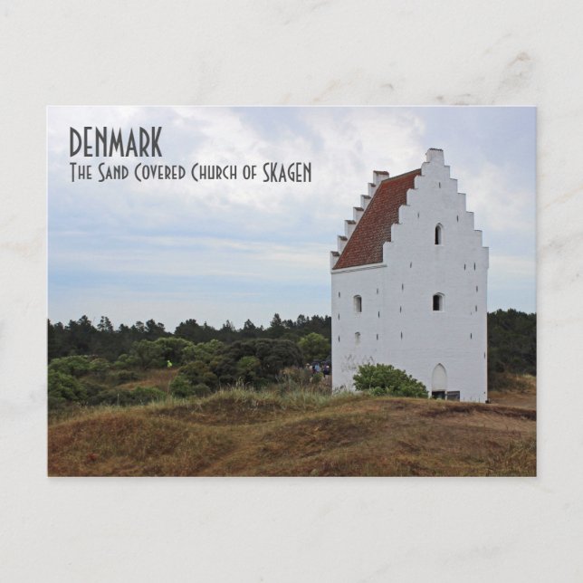 Dänemark, Skagen Sand bedeckte Kirche Postcard! Postkarte (Vorderseite)