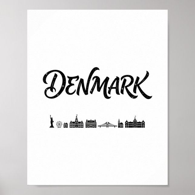 Dänemark Skyline Reise Urlaub Outfits Poster (Vorne)