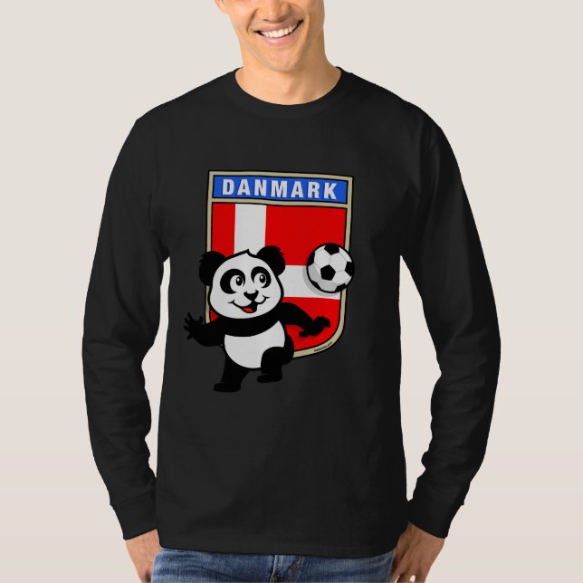 Dänemark Soccer Panda (dunkle Shirts) T-Shirt (Vorderseite)