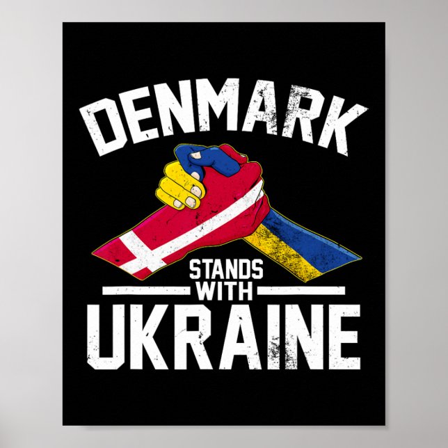 Dänemark steht hinter der Ukraine Ukrainische däni Poster (Vorne)