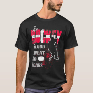 Dänemark Supporter Blood Sweat No Ängste Eishockey T-Shirt
