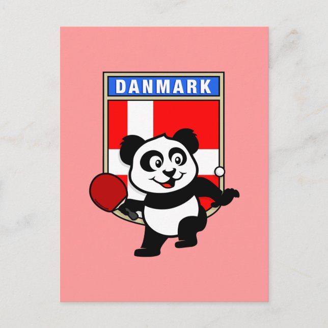 Dänemark Tischtennis Panda Postkarte (Vorderseite)