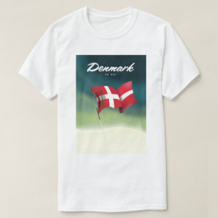 Dänemark "To ski" Reiseplakat T-Shirt