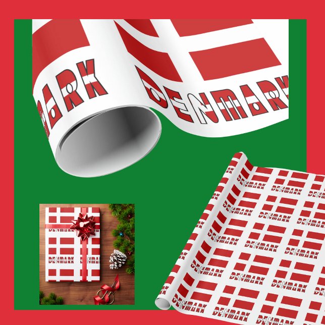 Dänemark und dänische Flagge Geschenkpapier (Von Creator hochgeladen)
