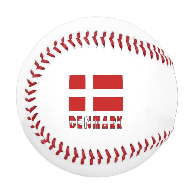 Dänemark und dänische Flagge Personalisiert Baseball (Vorderseite Links)