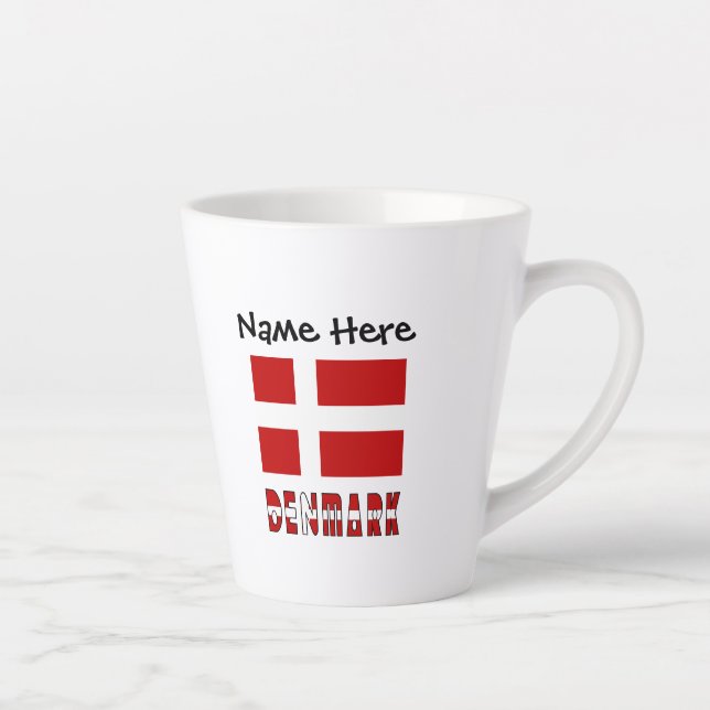 Dänemark und dänische Flagge Personalisiert Milchtasse (Rechts)