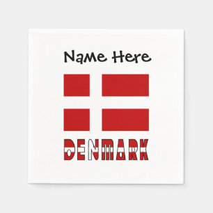 Dänemark und dänische Flagge Personalisiert Serviette
