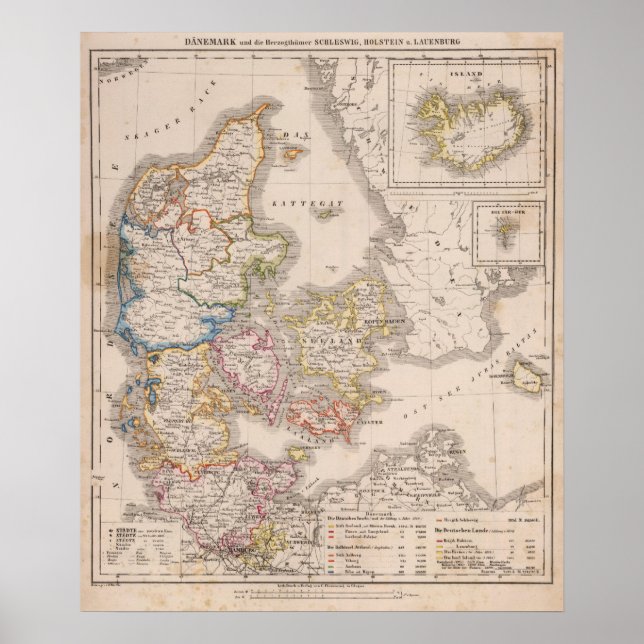 Dänemark und Deutschland Poster (Vorne)