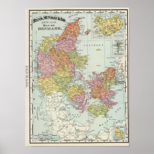 Dänemark und Island Poster
