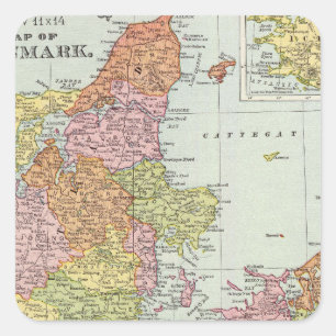 Dänemark und Island Quadratischer Aufkleber