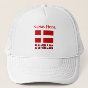 Dänemark und personalisierte dänische Flagge Truckerkappe