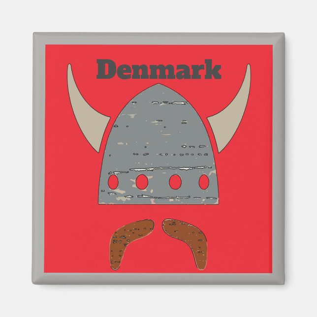 Dänemark, Viking-Kopf Magnet (Vorne)
