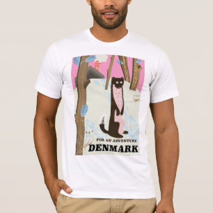 Dänemark Vintage-Cartoon-Landschaft-Reiseposter T-Shirt