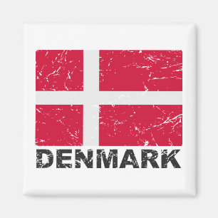 Dänemark Vintage Flagge Magnet